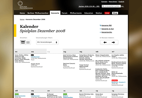 Neue Website für die Berliner Philharmoniker